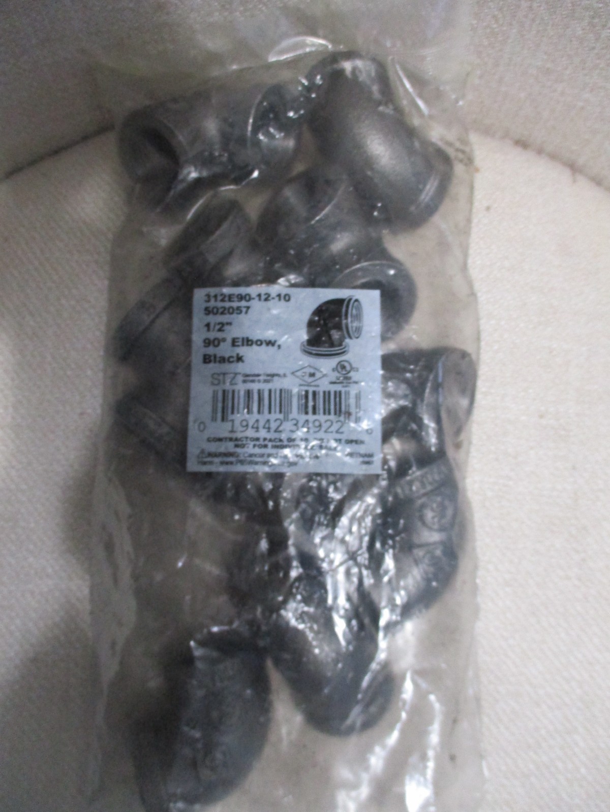 STZ 1/2″ Cast Iron 90 Degree FPT x FPT Elbow Fitting 10 pack New 502057