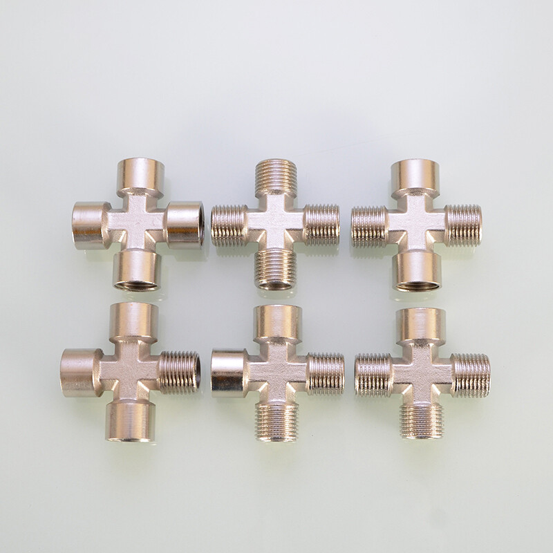 Brass Cross Equal Male/Female Thread 4-Way Connector Pipe Fitting 1/4″ 3/4″ BSP