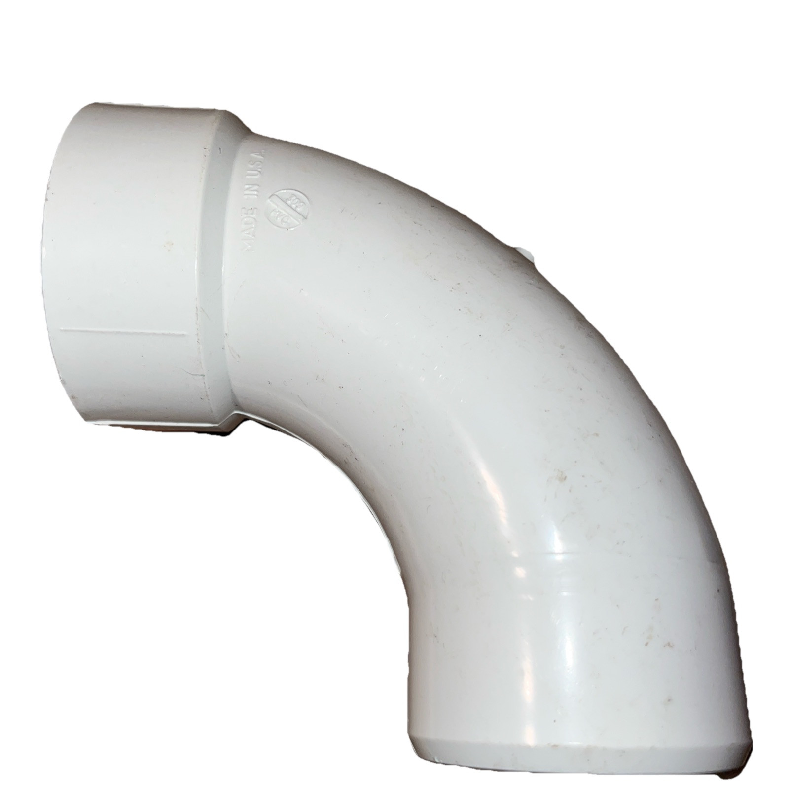 New Charlotte 3″ Schedule 40 – 90 Degree Elbow with 1 Hub – White – PVC003091000