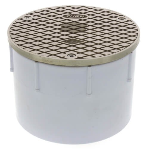 ZURN CO2450-PV4 Floor Cleanout 4″ PVC Nickel Bronze Hub Connection