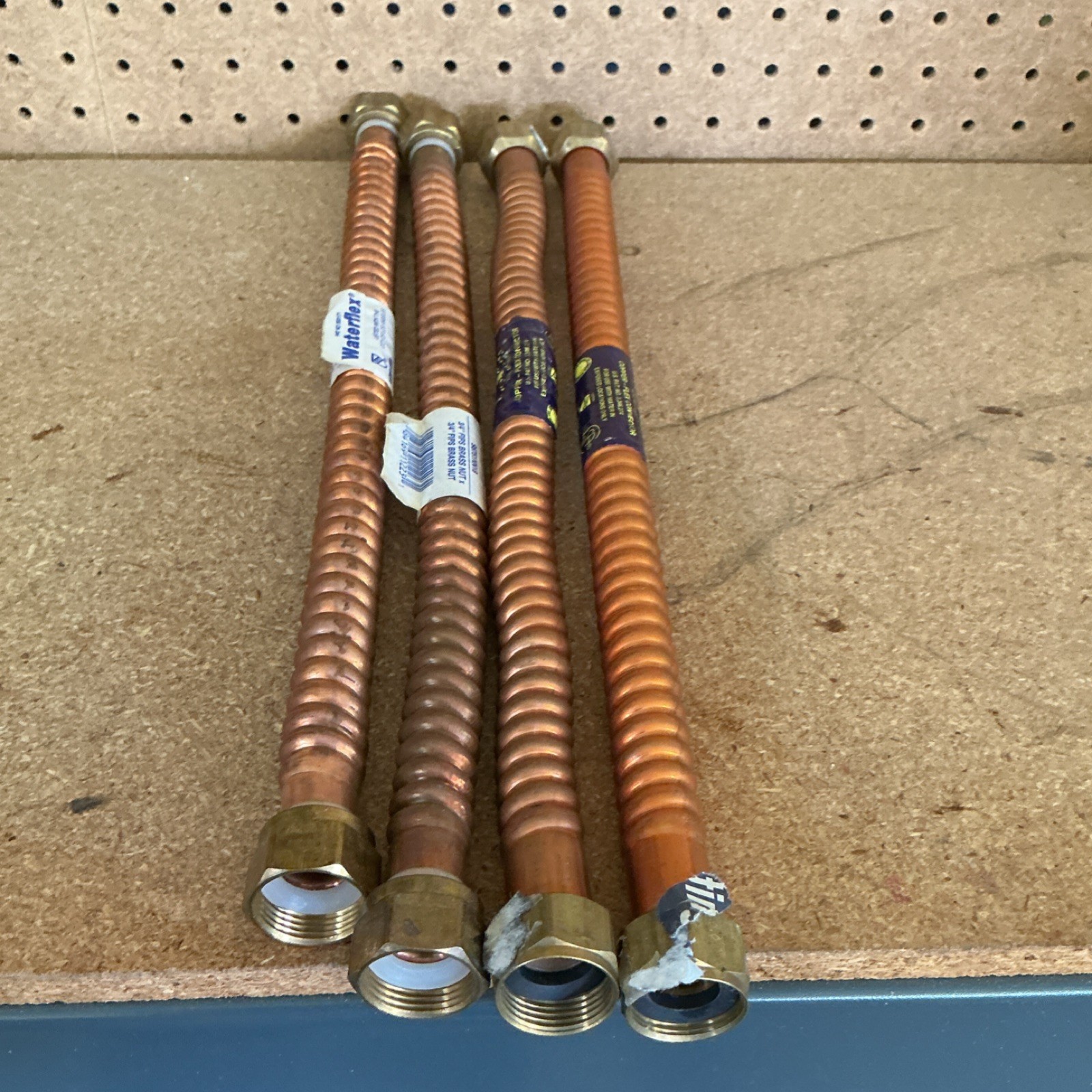 Waterflex Flexible Copper Plumbing Pipes Set 4 Brass Threaded Fittings Plumbing