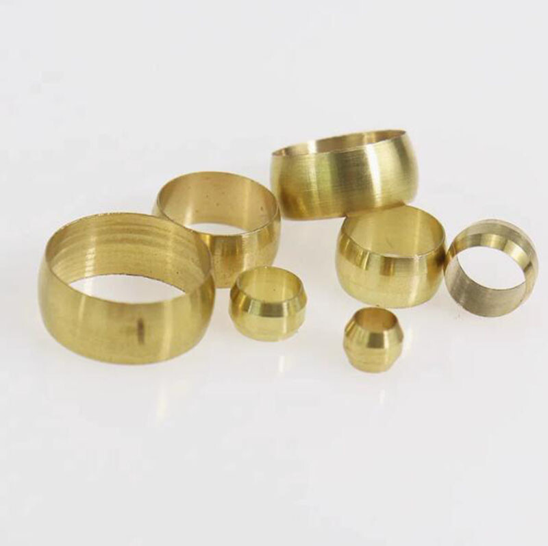 Brass Compression Olive Barrel Plumbing Fitting Copper Pipe Gas Fuel Tube Olives