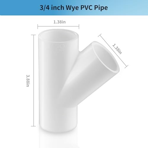 LESSO PVC Pipe Fittings (), PVC Wye 10PCS 3/4 Inch 3-Way Wye
