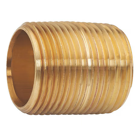 Zoro Select 469-001 2-1/2″ Mnpt X 2-1/2″ Tbe Red Brass Pipe Nipple Sch 40,