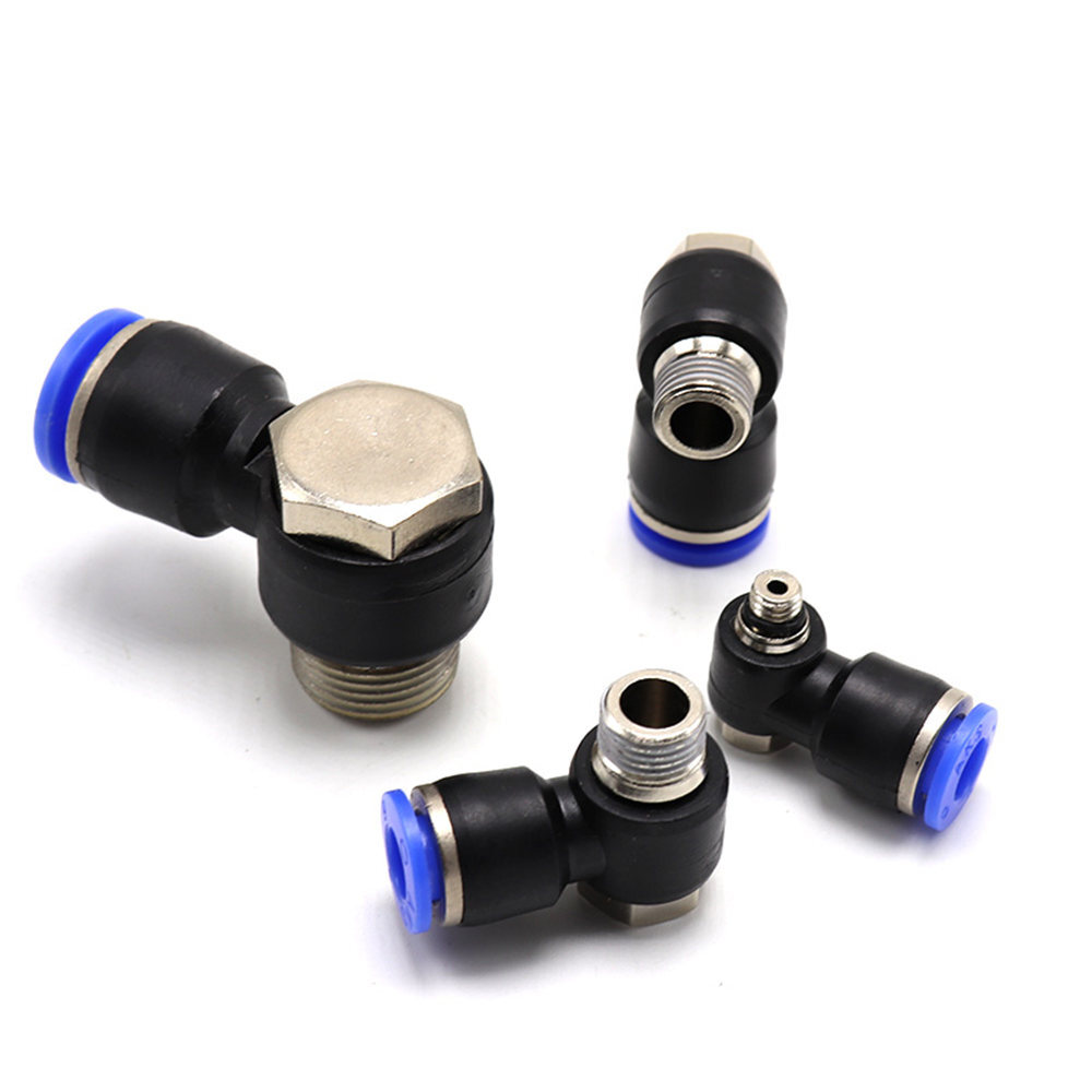 M5 1/8″ 1/4″ 3/8″ 1/2″ BSP Male to 4-12mm pneumatic Elbow fitting Push fit L Hex