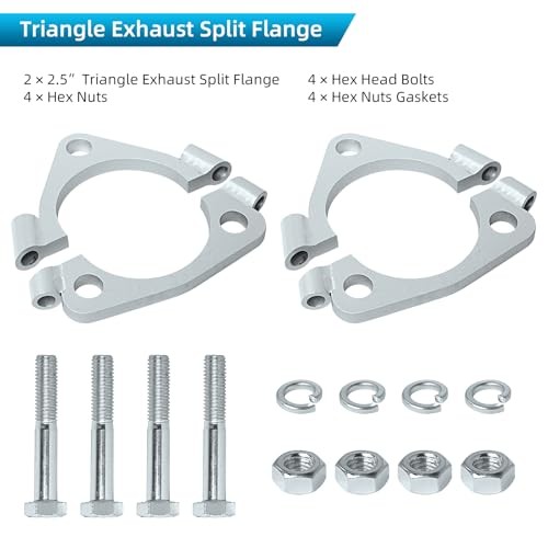 2.5 inch ID Triangle Exhaust Split Flange for 2.25 inch OD Flared Y Pipe, Pack