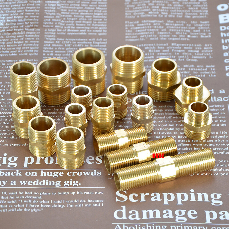 1/2″ 3/4″ 1″ BSP Brass Male Thread Nipple Hex Bushing Pipe Hose Fitting Adaptor