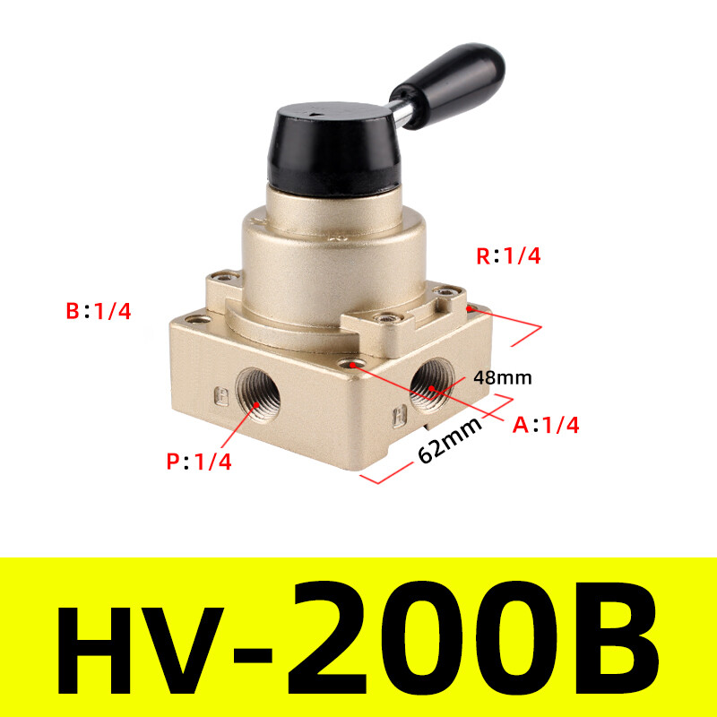 HV-02/03/04 Pneumatic 3-Position 4-Way Air Rotary Lever Hand Valve G1/4 3/8 1/2