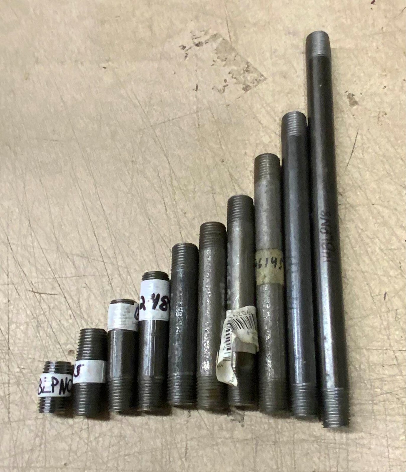 1/4″ Black Pipe Nipple NPT Threaded Both Ends
