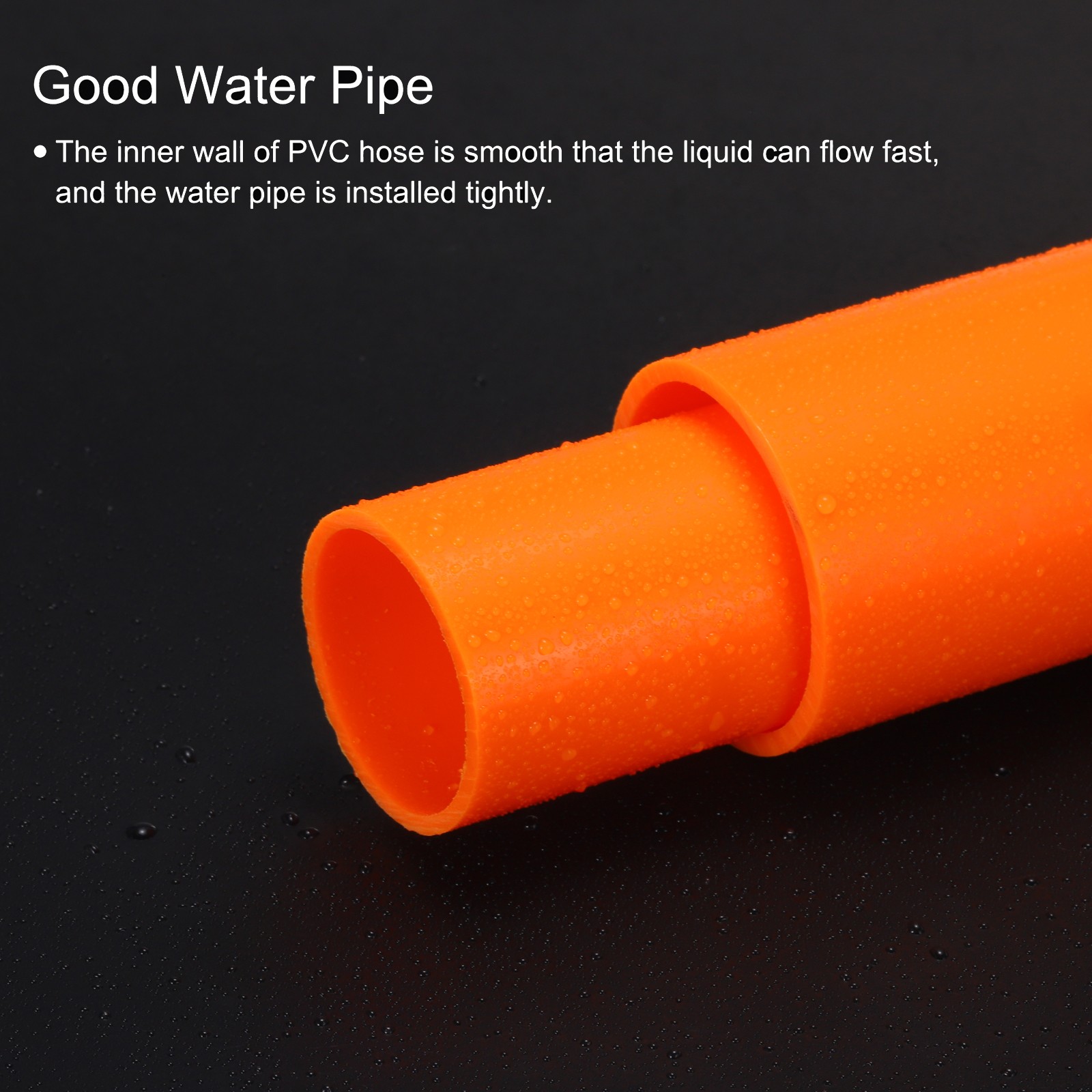 Rigid Round Pipe 45.2mm ID 50mm OD 500mm Orange High Impact