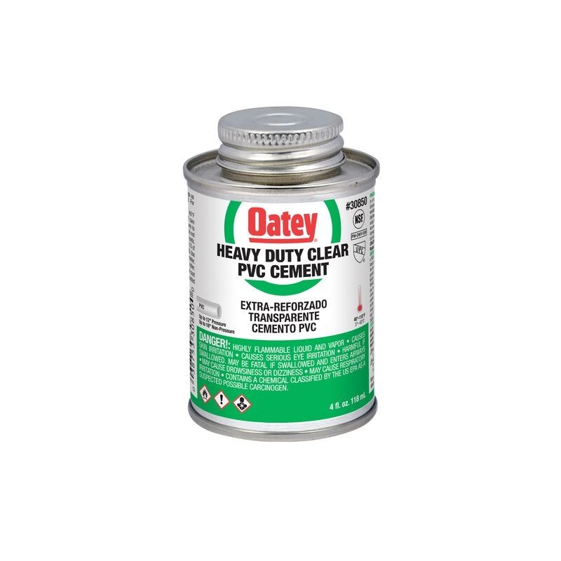 NEW OATEY 30850 FRESH CAN 4OZ HEAVY DUTY CLEAR PVC PIPE GLUE CEMENT
