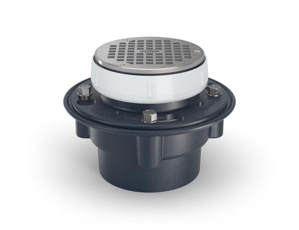 ZURN EZ1-PV4 Floor Drain 4″ PVC Nickel Bronze 3000 lb Load Solvent Weld