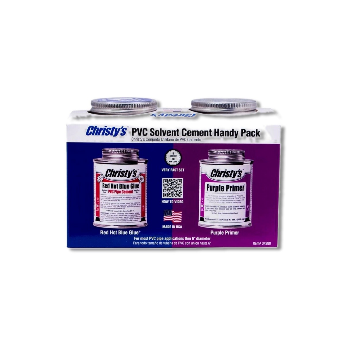 Christy’s Blue/Purple Primer and Cement For CPVC/PVC 8 oz 505196