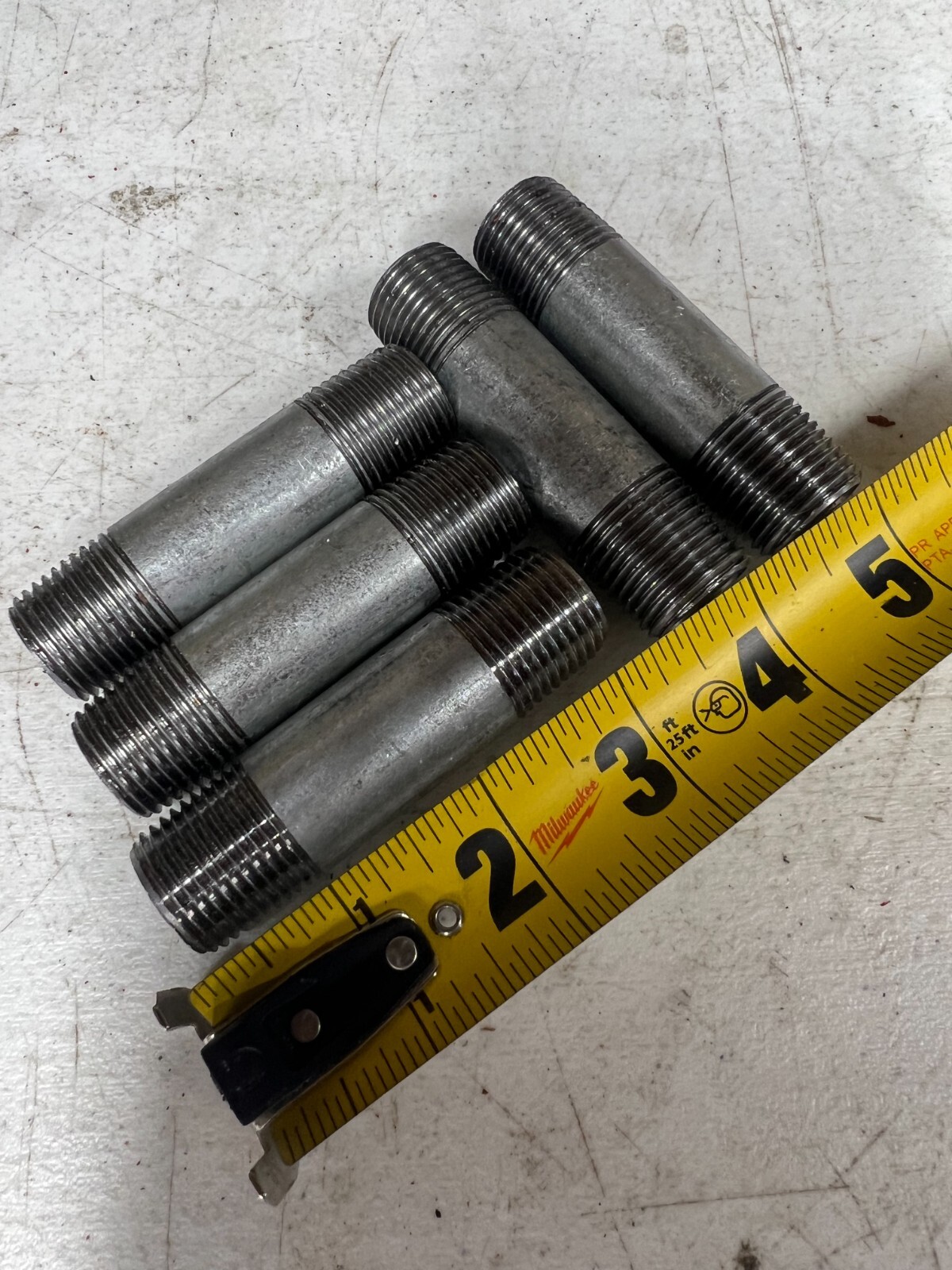 Lot of 5) 1/2″ x 3″ GAV Pipe Nipple Schedule 40 Galvanized Steel Male Both Ends
