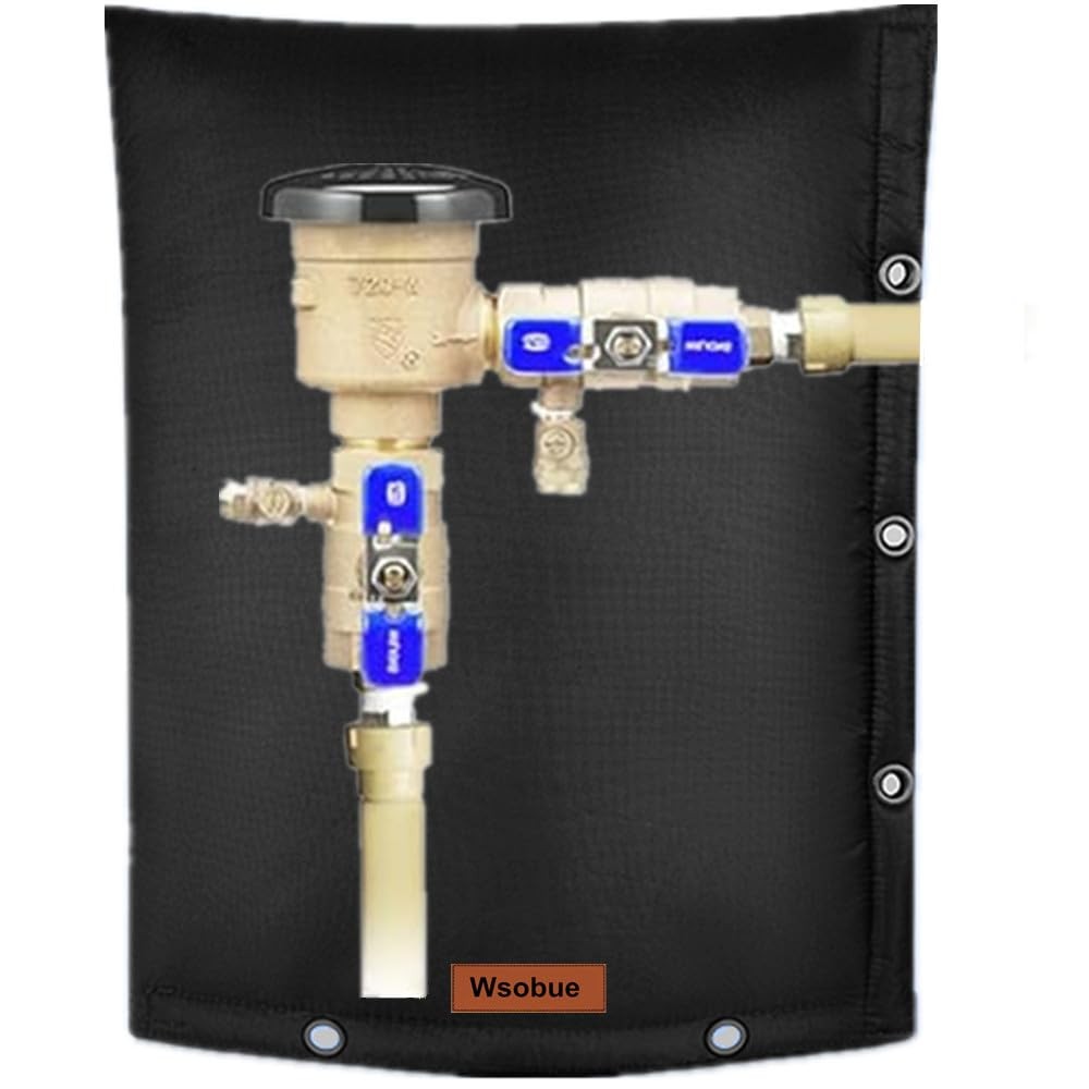 Wsobue Backflow Preventer Insulation Cover 2-Way Opening Black 24″W x 30″H