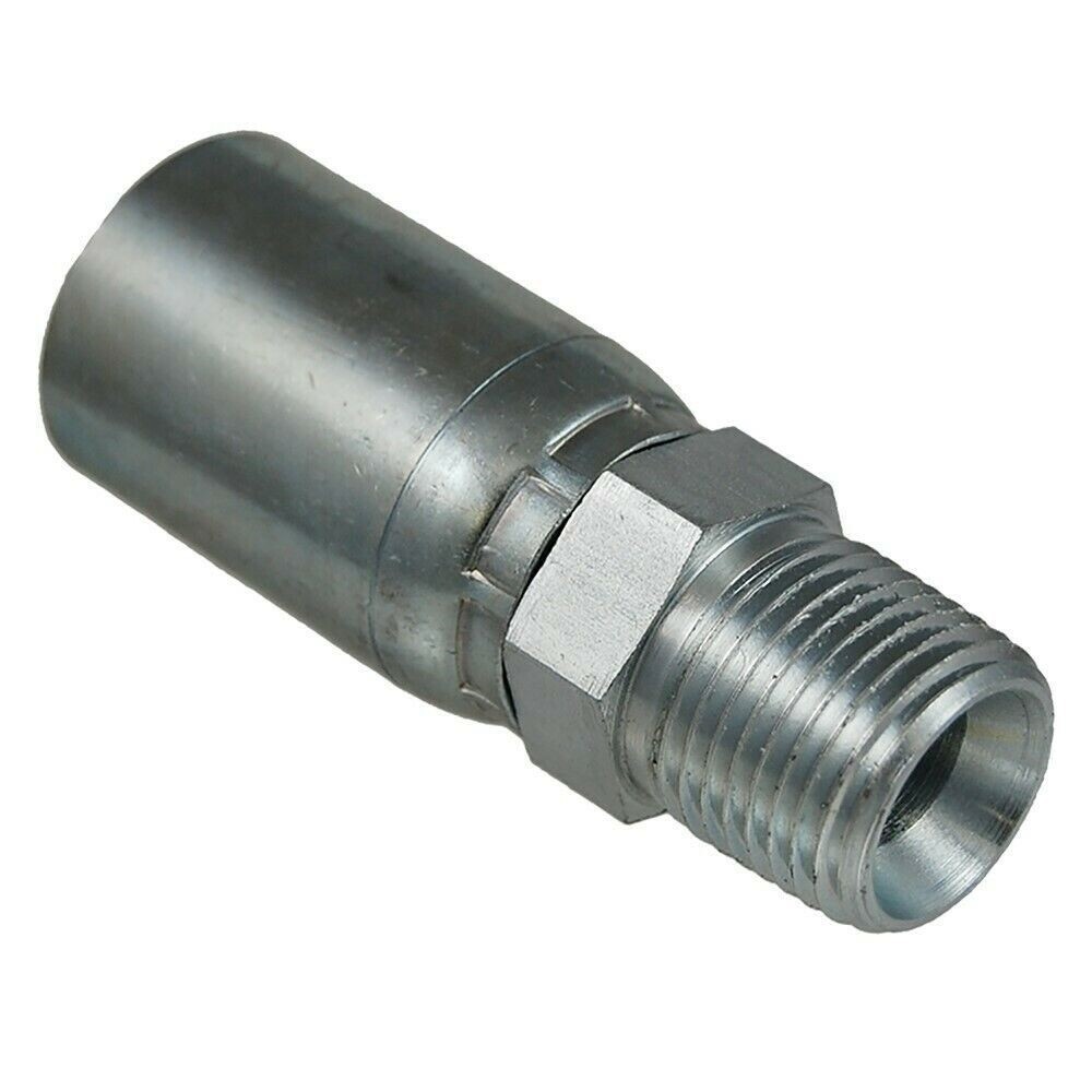 Various Size of Hydraulic Crimp Fitting Hose ID x NPT Threaded Male Pipe MP Str8