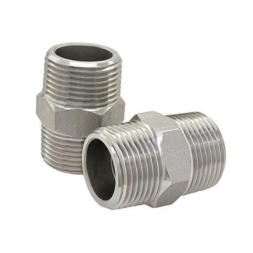 PCS Hex Nipple 1″ Male NPT Stainless 1″ x 1″ NPT (O.D x O.D: 1-1/4″ x 1-1/4″) 2