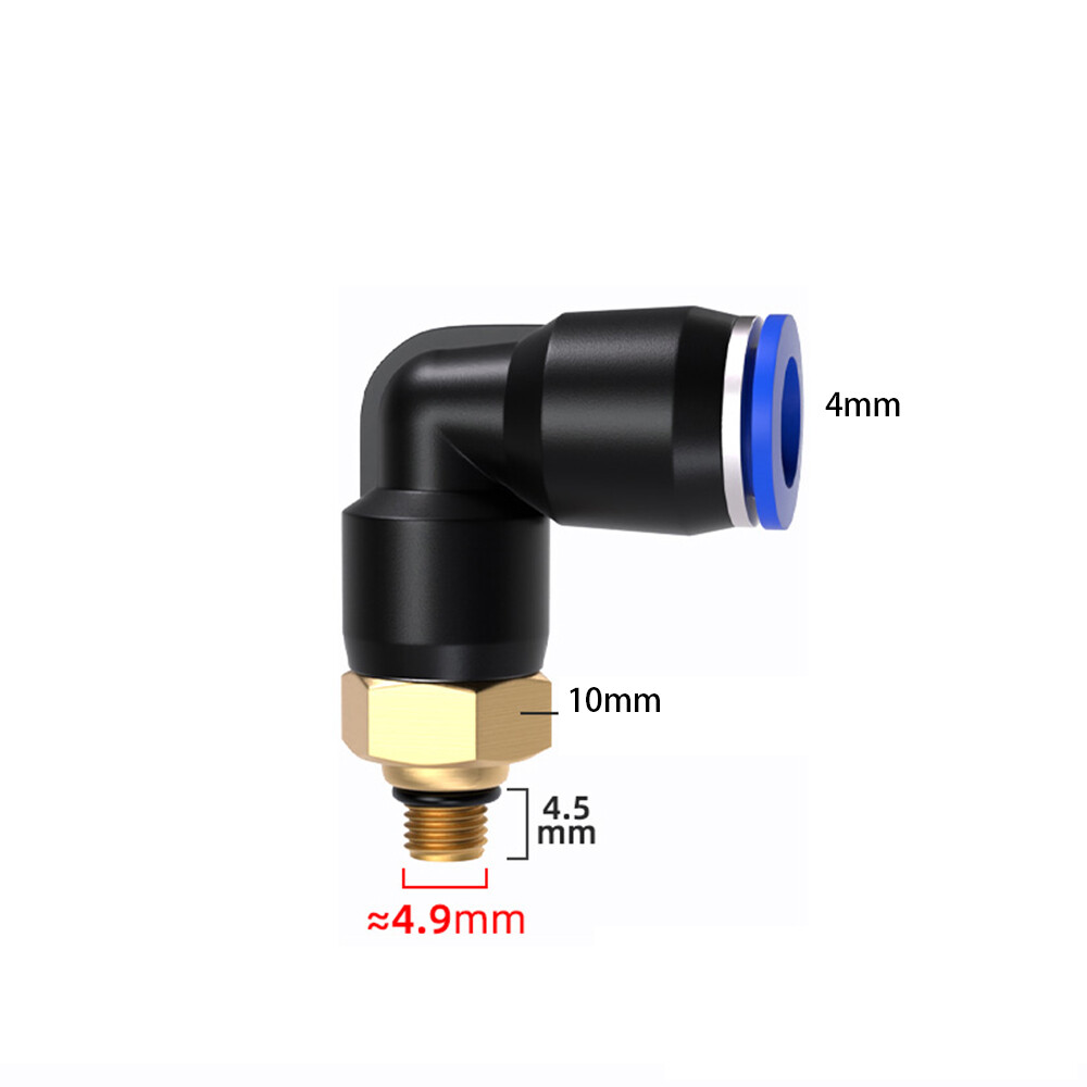 PL Pneumatic Trachea Quick Plug Plastic Connectors Threaded Elbow adapter 4-16mm