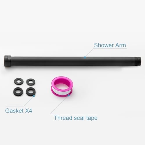 Shower Head Extension Arm Shower Arm Extension Shower Head Matte Black 12 in
