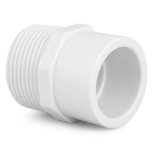 PVC Pipe Reducer Fitting – 1 Inch MNPT Male x 3/4 Inch Slip Socket – Sch 40