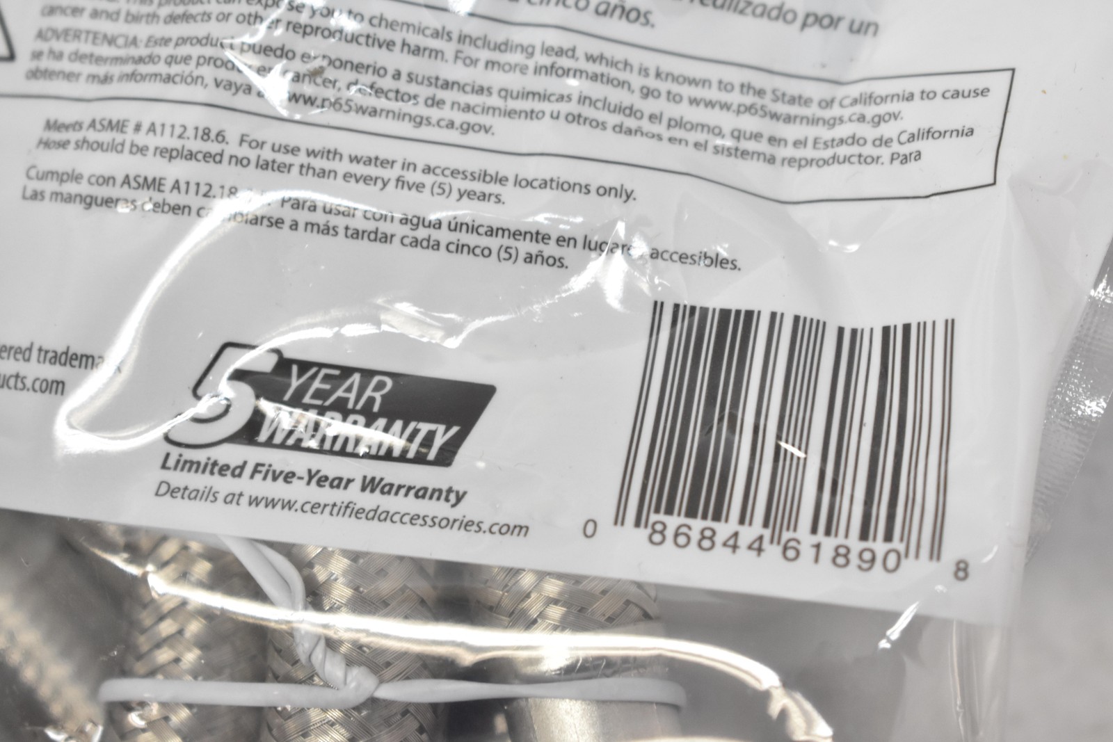 2 Pack Certified Appliance Accessories Washing Machine Hoses 6 Ft Stainless