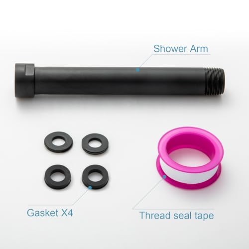 Shower Head Extension Arm, Shower Arm Extension Shower Head Matte Black 6 in