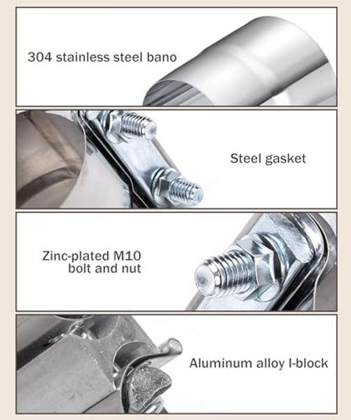 bylikeho Exhaust Clamp,Car Accessories 3″ Lap Joint Exhaust Band Clamp 3 Inch