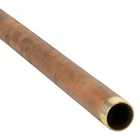 Zoro Select 4Gtl9 2″ Mnpt X 3 Ft Tbe Red Brass Pipe Sch 40, 4Gtl9