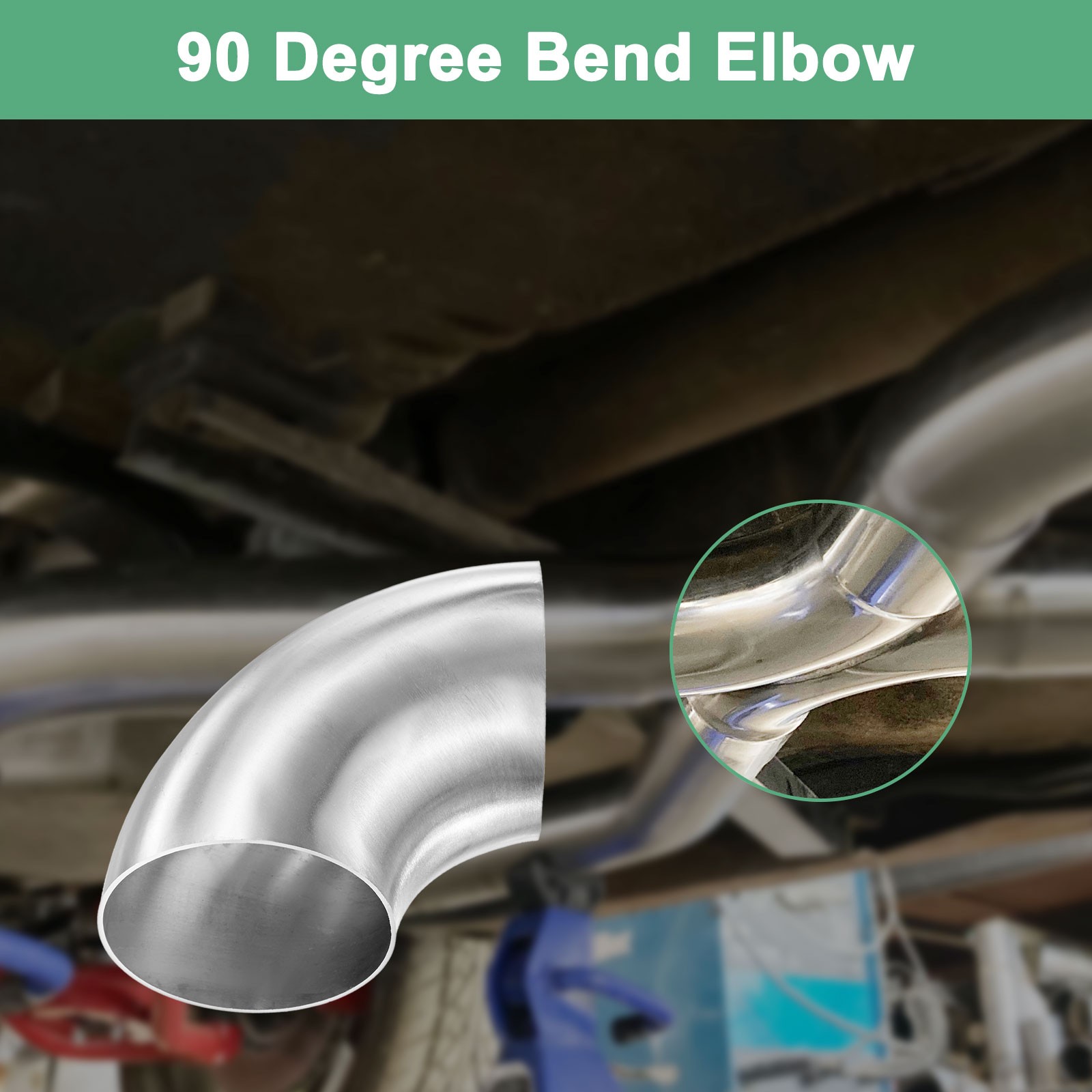 2-Pack OD 2.8 Inch 90 Degree Mandrel Bend Elbow, Thicken 1.5 mm Height 100 mm