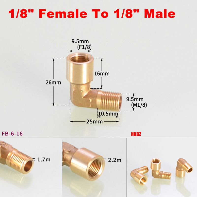 1/8″~1/2″ Brass 90° Elbow Female Male BSP Threaded Fittings Water Pipe Connector