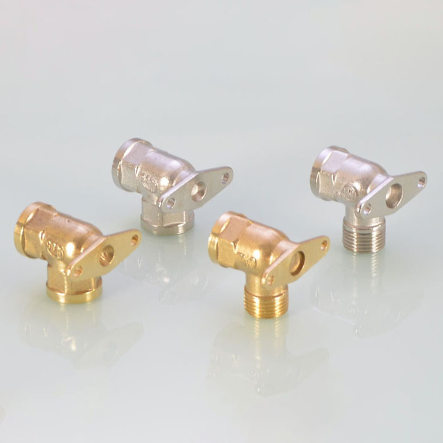 Outside Tap Wall Plate Elbow 90° Bend 20mm Compression x 1/2″ BSP Brass Fitting