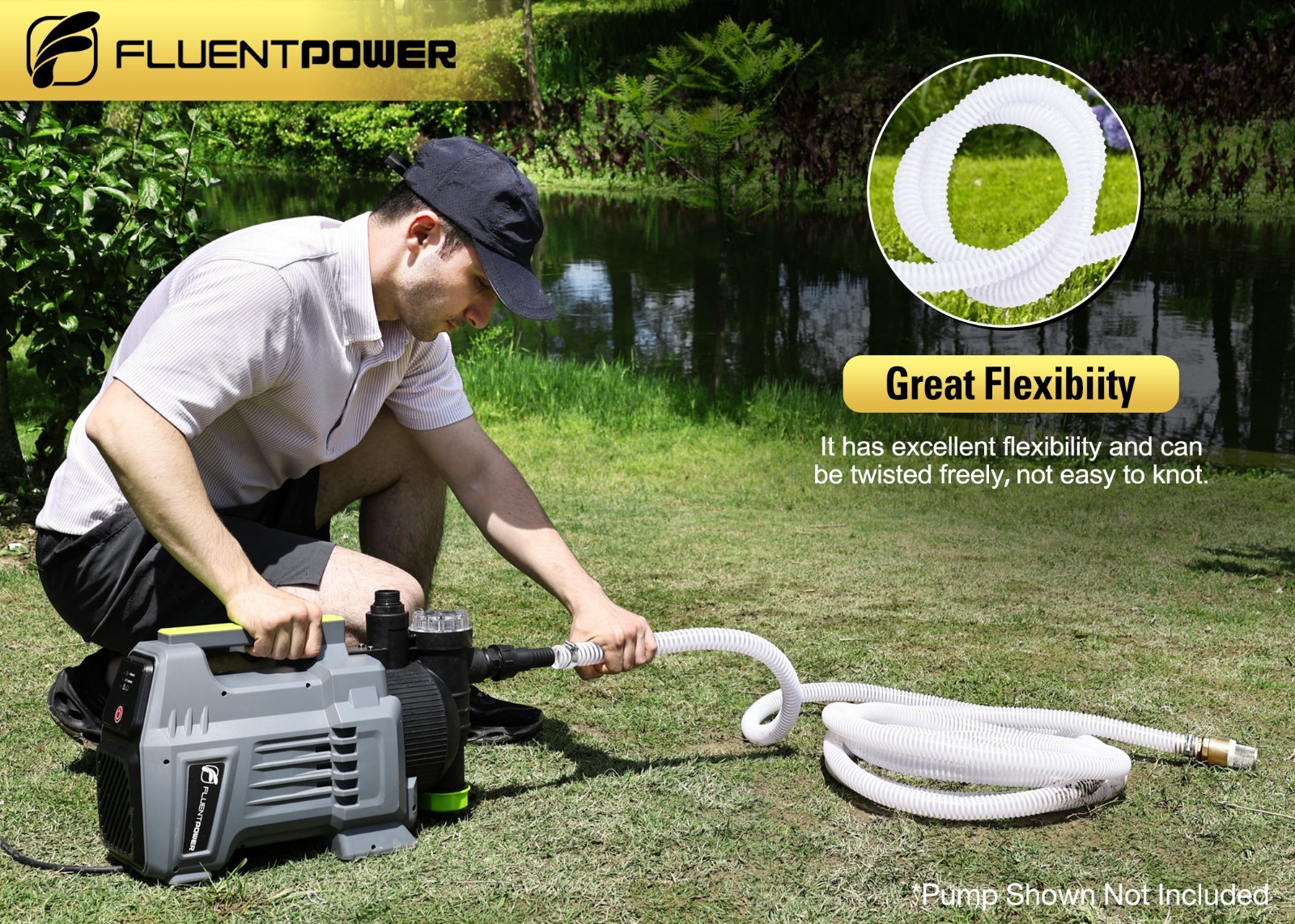 FLUENTPOWER 23FT x 1″ Suction Hose Kit with Brass Fitting Check Valve