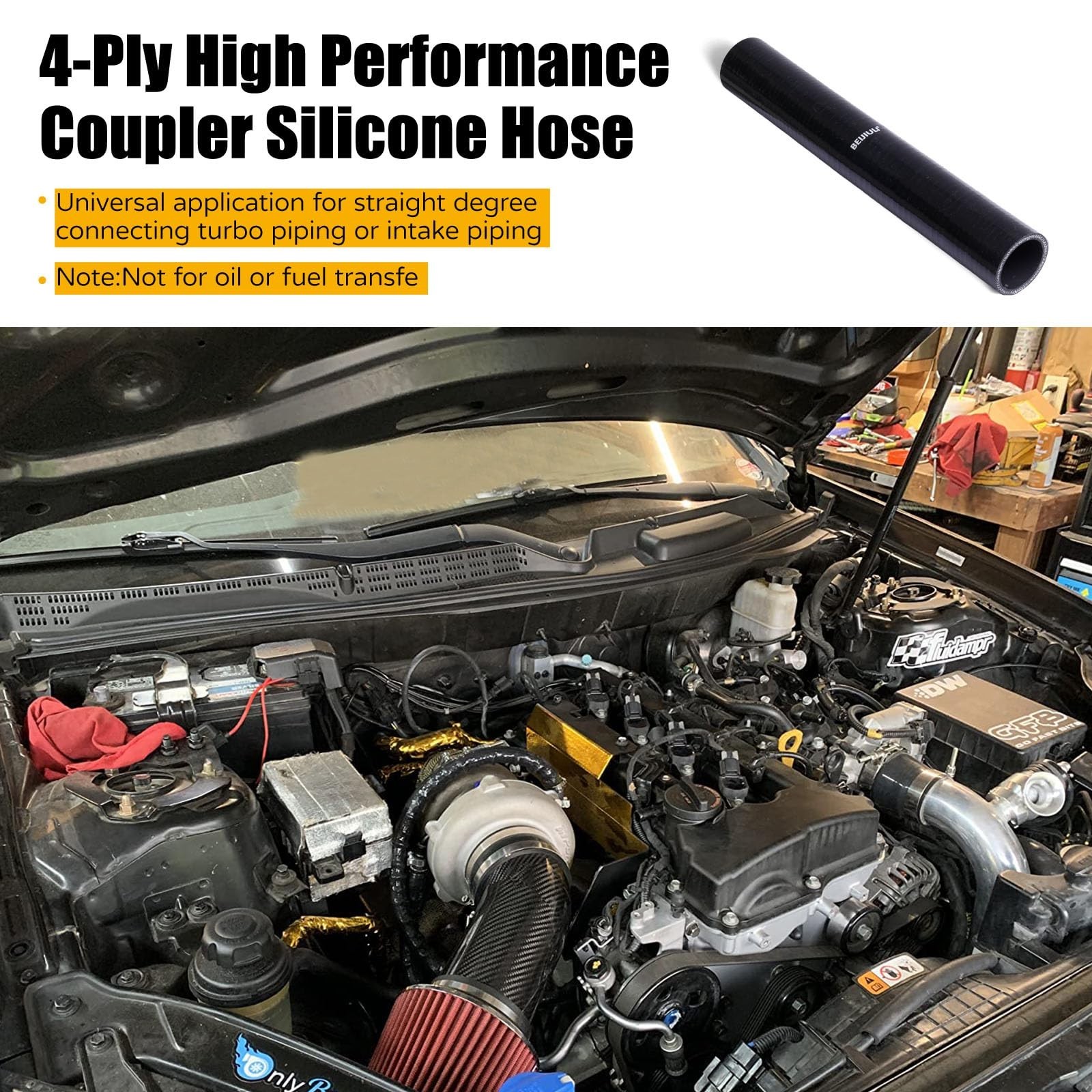 2″ ID Radiator Coolant Air Hose,12 inch Length Silicone Coupler Industrial Hy…