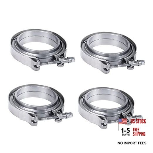 2″ V Band Clamp with Flange 4 PCS Stainless Steel Male Female Replacement For