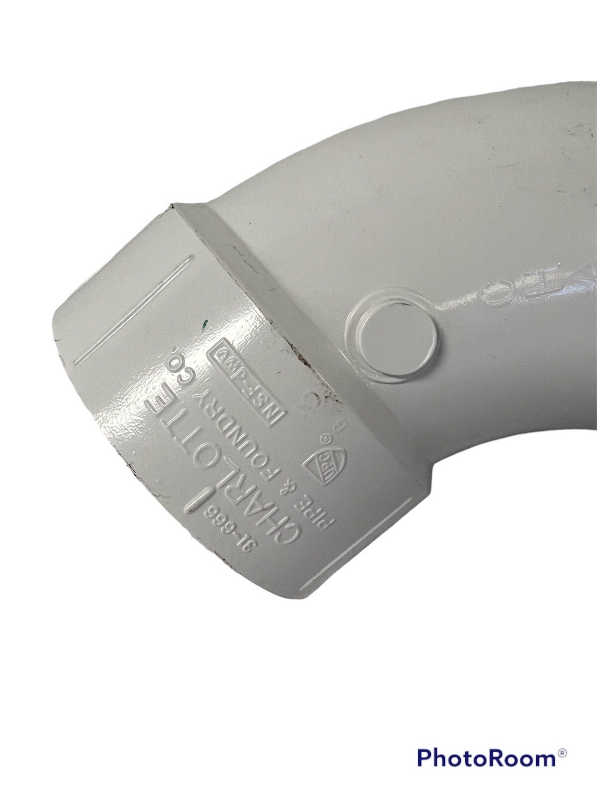 New Charlotte 3″ Schedule 40 – 90 Degree Elbow with 1 Hub – White – PVC003091000