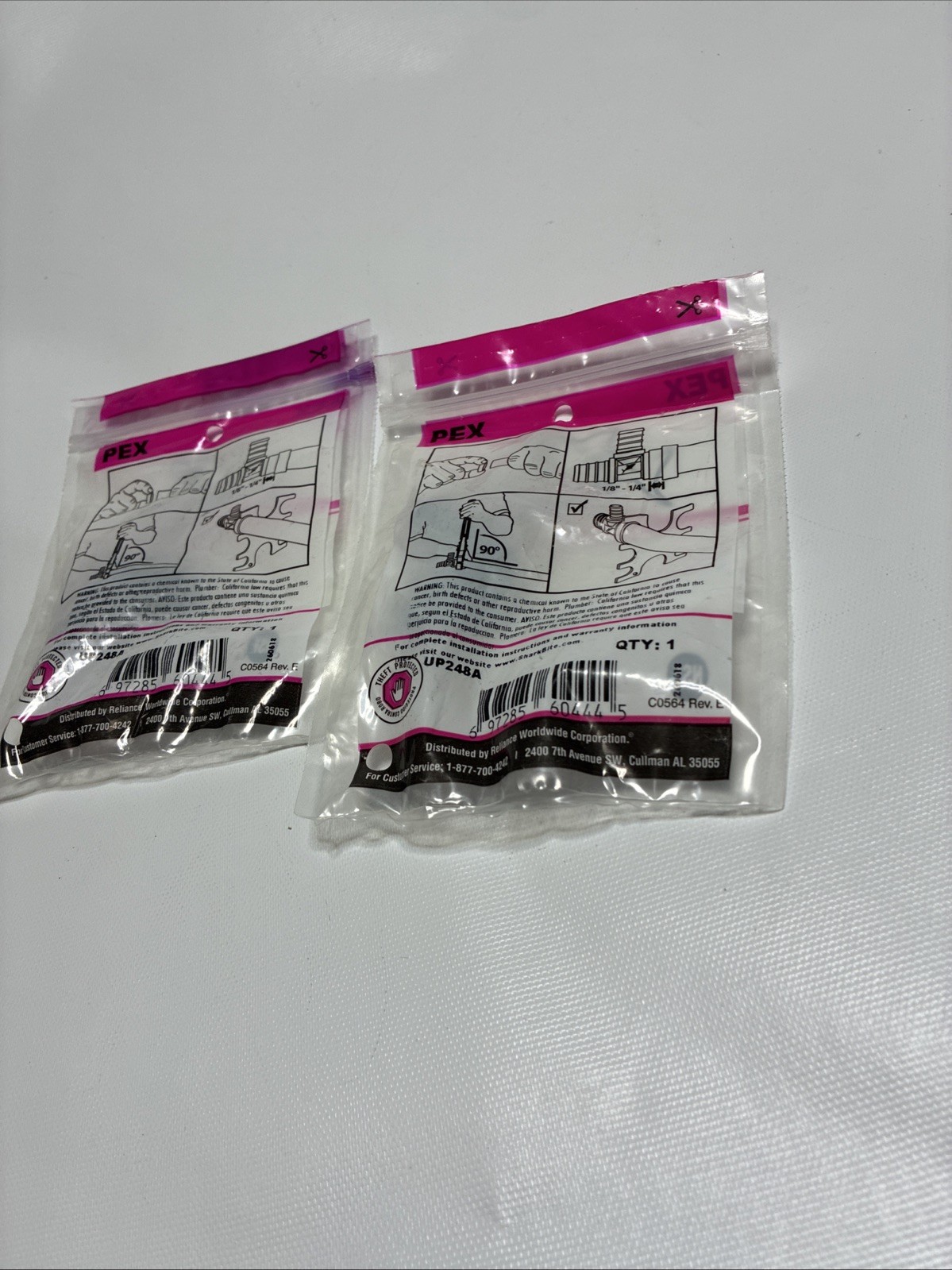 SharkBite UP248A Cash Acme 1/2″ x 1/2″ Elbow Coupler , Lot of 2