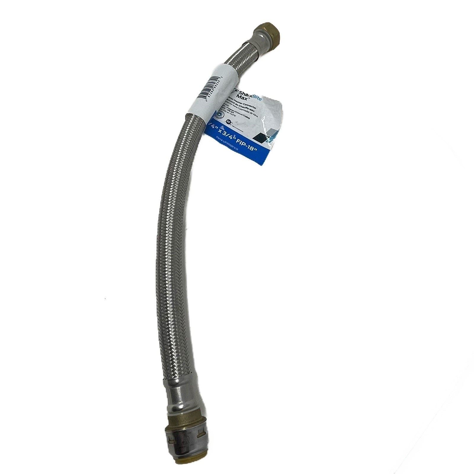 SHARKBITE UR3088FX18 MAX PTC 3/4″ X 3/4″ FIP WATER HEATER HOSE CONNECTOR 18-INCH