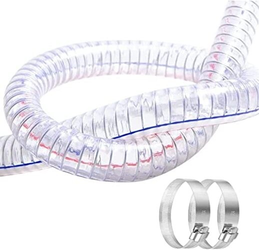 x 5/6″ OD, 10FT Length Steel Wire Hose PVC Vacuum Tubing with 2 5/8″ ID 10Ft