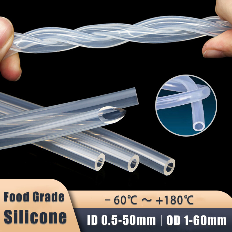 Clear Silicone Tube Rubber Pipe Beer Milk Water Soft Hose ID 0.5-50mm Food Grade