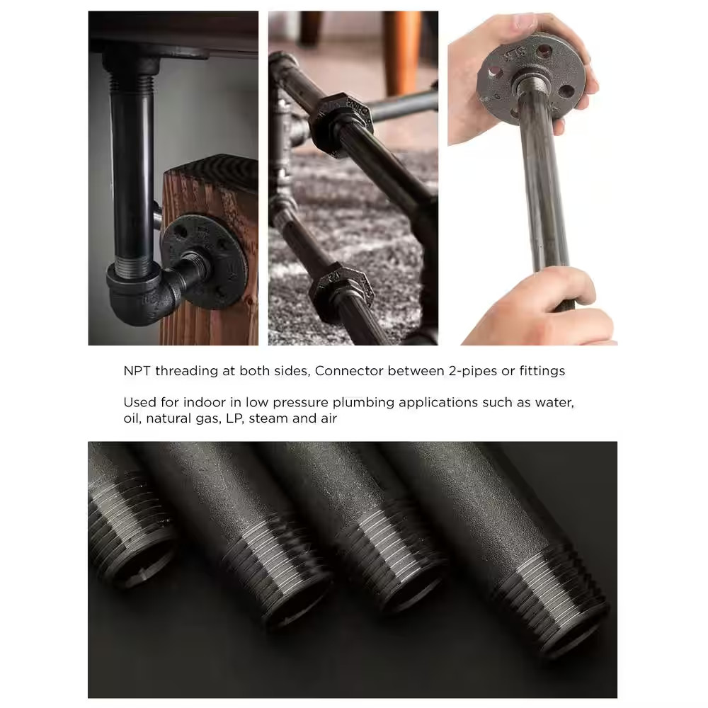 3/4 In. X 48 In. Black Steel Pipe (5-Pack) Free Shipping New
