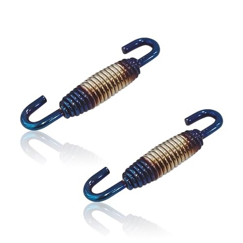 Motorcycle Exhaust Spring with Swivel Hooks, 40-60 mm Extended Silver Blue