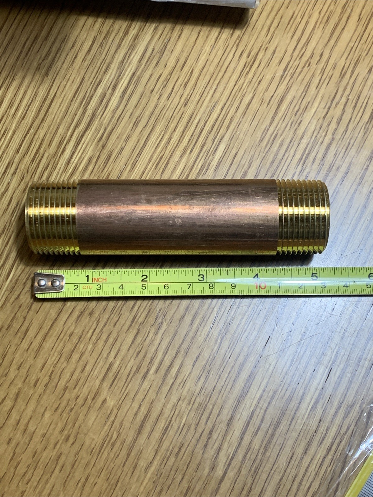 1” X 5” Long Red Brass Pipe Nipple