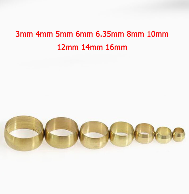 Brass Compression Olive Barrel Plumbing Fitting Copper Pipe Gas Fuel Tube Olives