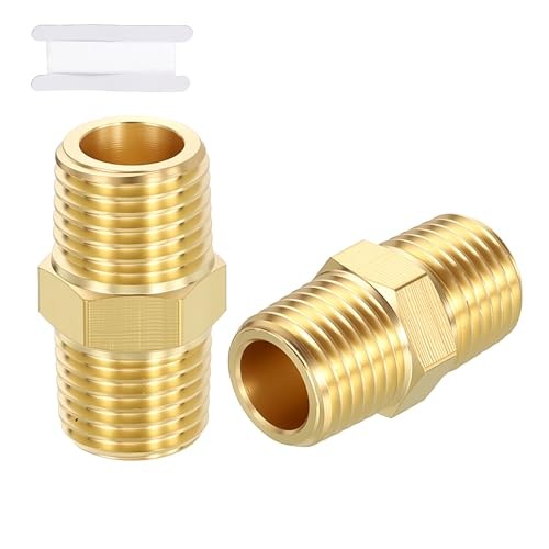 Packs Male to Male Adapter, 1/4″ MNPT x 1/4″ 1/4″ Male NPT to 1/4″ Male NPT 2