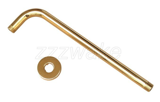 Gold Color Brass Wall Mounted Rain Shower Arm Shower Head Fixed Pipe Zsh102