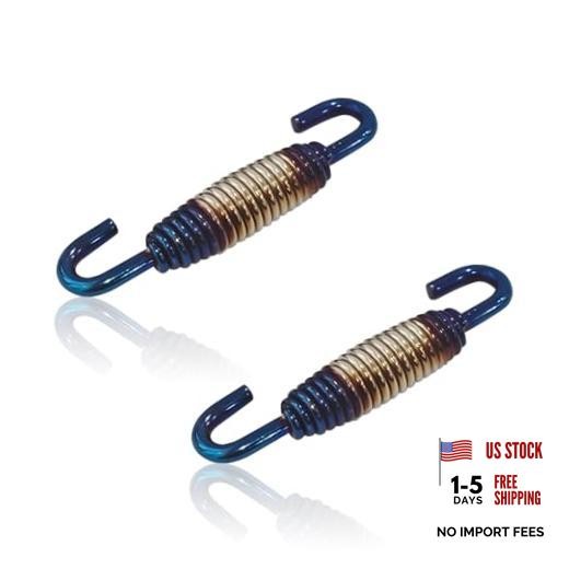Motorcycle Exhaust Spring with Swivel Hooks, 40-60 mm Extended Silver Blue