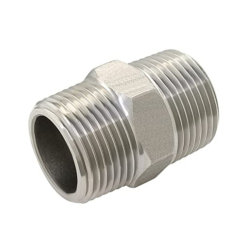 PCS Hex Nipple 1″ Male NPT Stainless 1″ x 1″ NPT (O.D x O.D: 1-1/4″ x 1-1/4″) 2