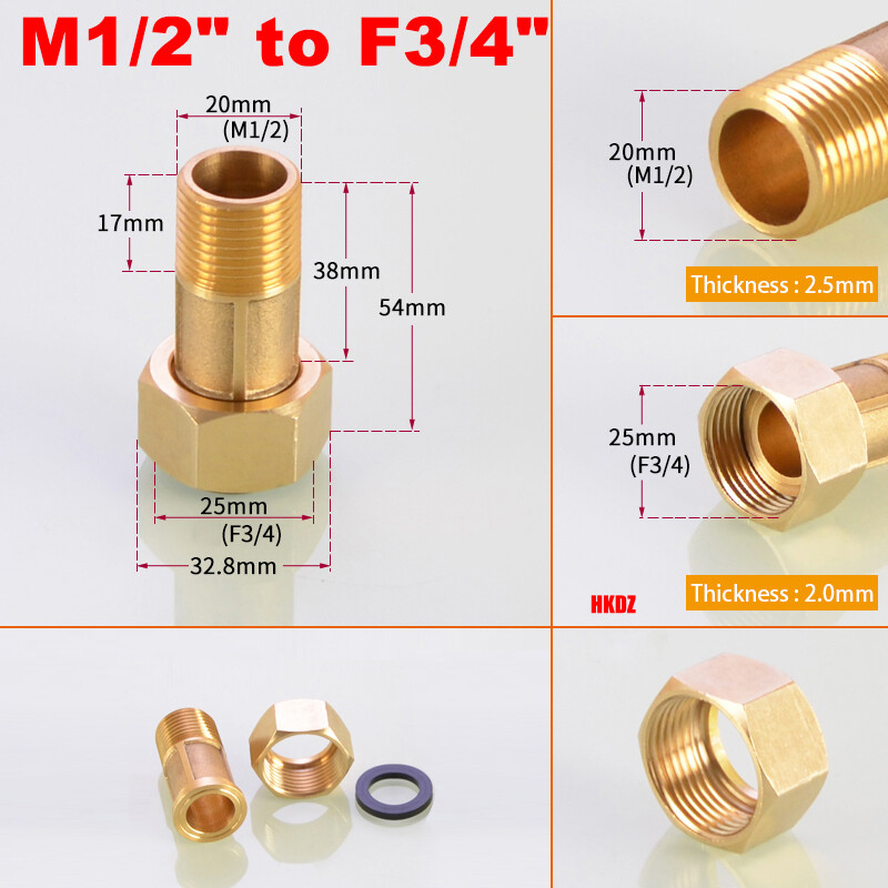 Brass Pipe Fittings Water Meter Pump Adapters BSP Male/Female Thread Connectors