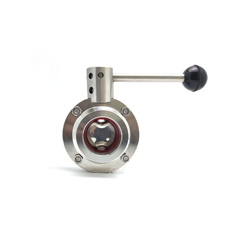 Sanitary Butterfly Valves Tri Clamp End Pull Handle 304SS