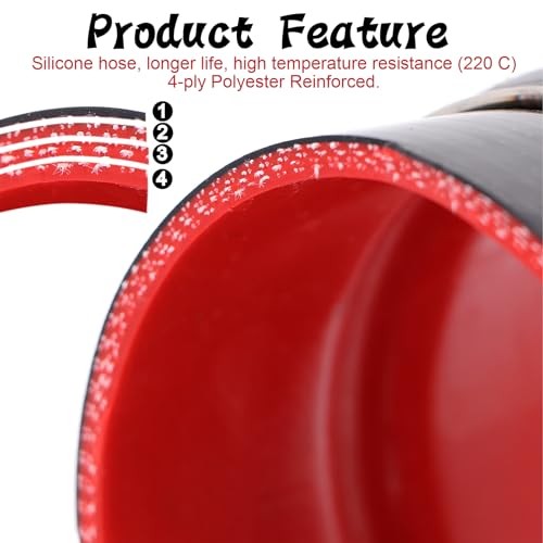 High Performance Straight Silicone Hump Coupler ID 5 Inch 4-Ply Reinforced ID5″